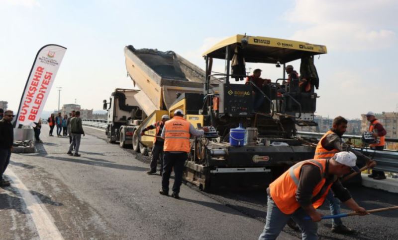 Abide Kavşağı İkinci Köprüde Asfalt Çalışması