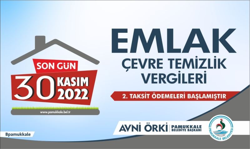 PAMUKKALE BELEDİYESİNDEN VERGİ ÖDEMELERİNDE 2. DÖNEM UYARISI