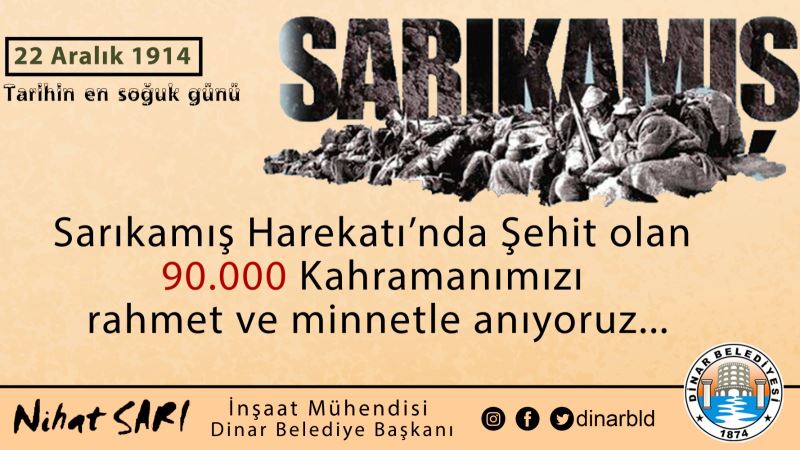 Sarıkamış Şehitlerimizi Saygı ve Rahmetle Anıyoruz