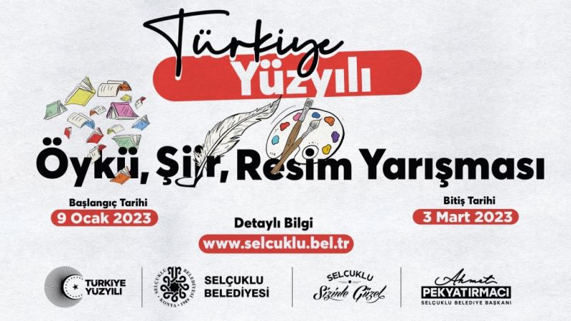SELÇUKLU BELEDİYESİ “VATANIN 100. YILI” TEMALI  ŞİİR, ÖYKÜ VE RESİM YARIŞMASI DÜZENLİYOR