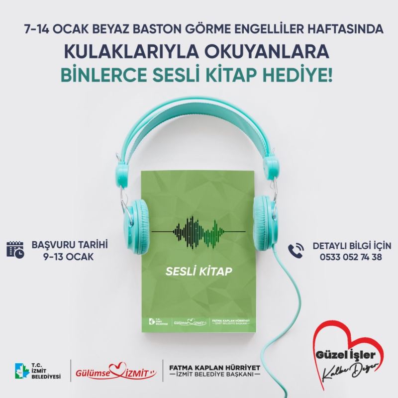İZMİT BELEDİYESİ, GÖRME ENGELLİ VATANDAŞLARA BİNLERCE SESLİ KİTAP HEDİYE EDECEK