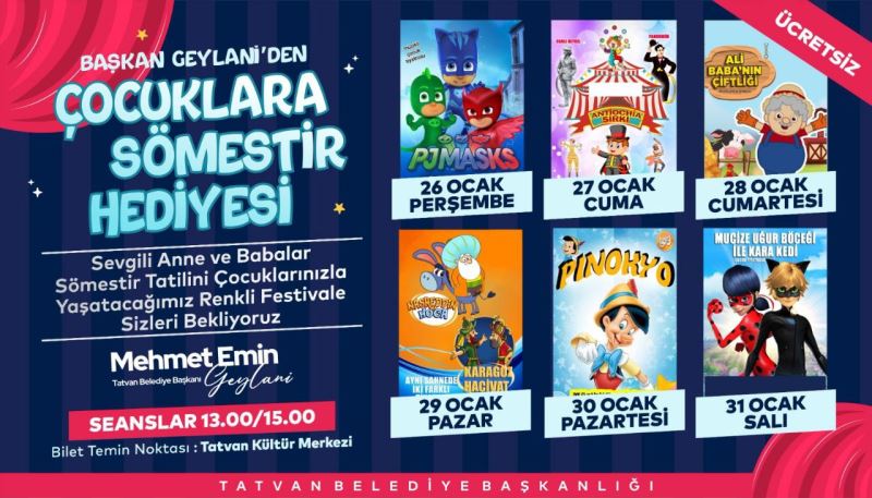 Tatvan’da sömestr şenliğinde çocuklar doya doya eğlenecek