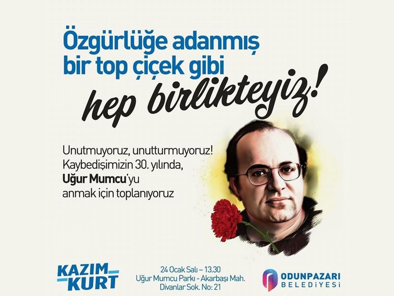 UĞUR MUMCU KATLEDİLİŞİNİN 30’UNCU YILINDA ANILACAK!