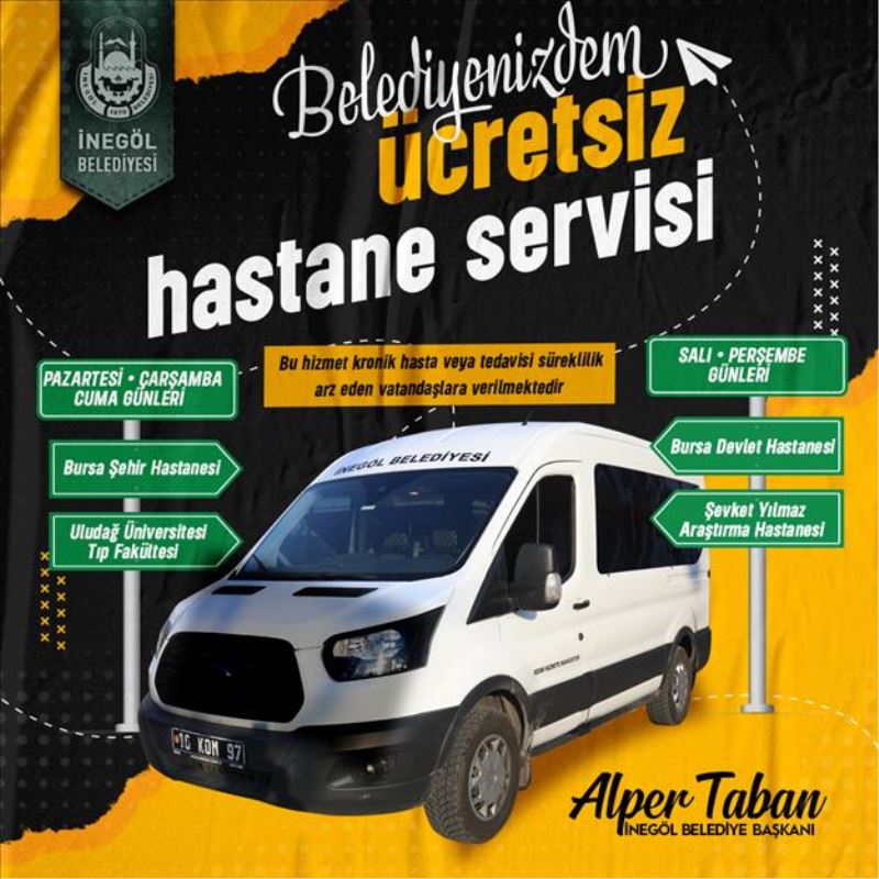 İnegöl Belediyesi’nden Bursa Hastanelerine Ücretsiz Servis Hizmeti