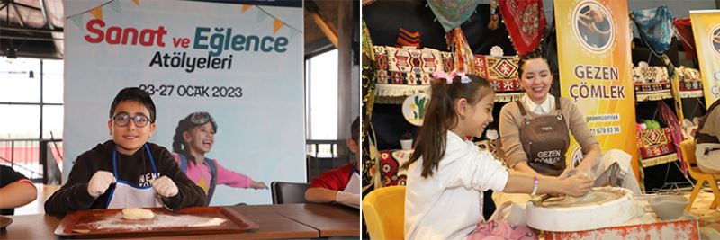 Sanat ve eğlence atölyeleri çocuk sesleriyle açıldı