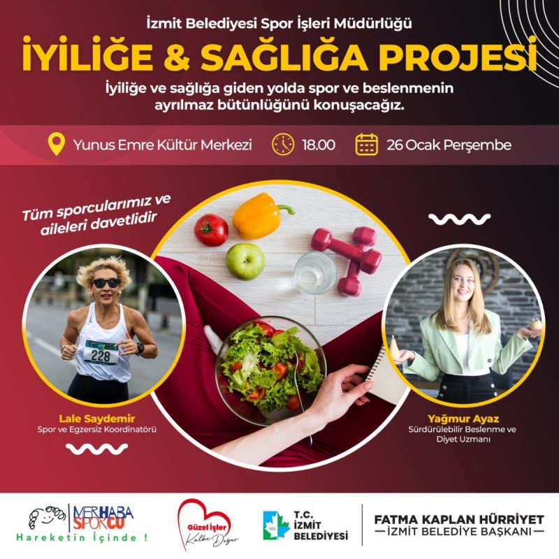 İZMİT BELEDİYESİ, SPORCULARI İYİLİĞE VE SAĞLIĞA SEMİNERİNDE BİR ARAYA GETİRECEK