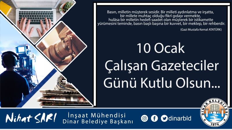Belediye Başkanımız Nihat Sarı, Çalışan Gazetecilerin gününü kutladı