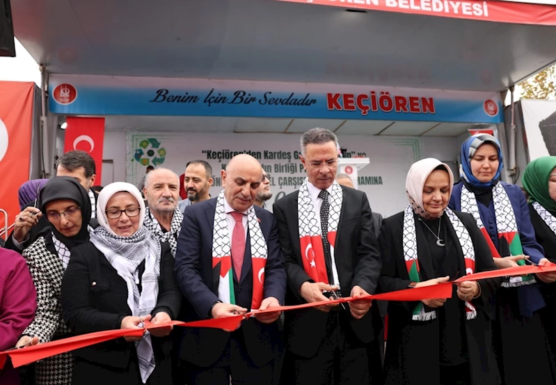 Gazze’ye destek için yardım çarşısı kuruldu