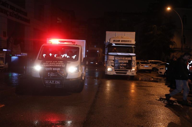 İZMİT İŞBAŞINDA EKİBİ, AFET BÖLGESİNE DOĞRU YOLA ÇIKTI
