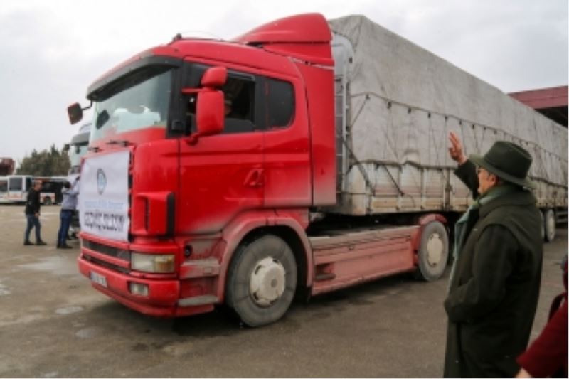 BÜYÜKŞEHİR 70 TIR İNSANİ YARDIM MALZEMESİ GÖNDERDİ