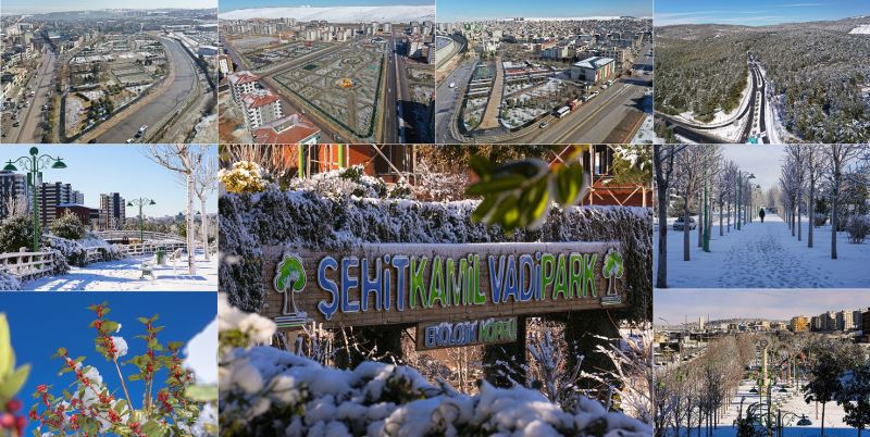 KAR, ŞEHİTKAMİL’DE KARTPOSTALLIK GÖRÜNTÜLER OLUŞTURDU