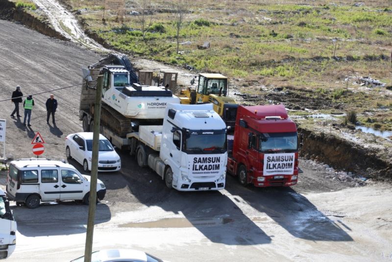 2.GRUP İŞ MAKİNALARINI AFET BÖLGESİNE GİDİYOR