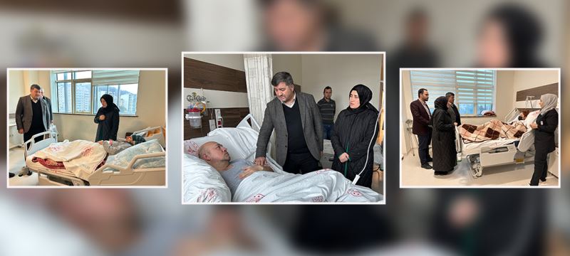 BAŞKAN ŞENLİKOĞLU HASTANEDE TEDAVİ GÖREN DEPREMZEDELERİ ZİYARET ETTİ