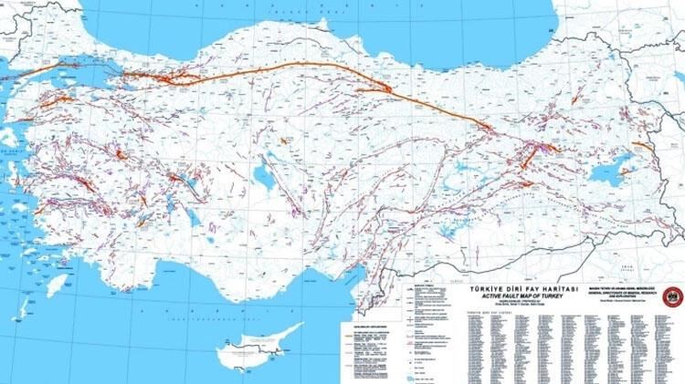 YENİLENMİŞ MTA DİRİ FAY HATLARI GÜNCELLENDİ.. 45 İLDE 485 DİRİ FAY HATTI VAR
