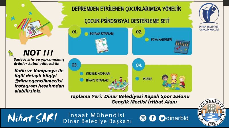 Gençlik Meclisimiz Depremden etkilenen çocuklarımız için kampanya başlattı