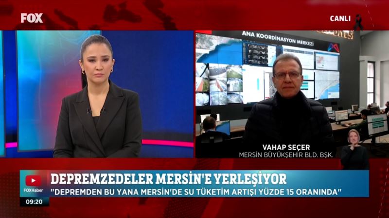 Başkan Seçer Deprem Sonrası Kentteki Gelişmeleri Fox Tv Yayınında Anlattı