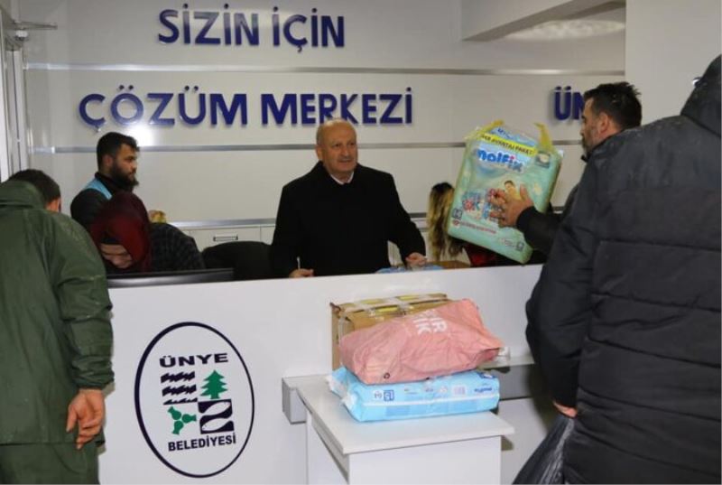 ÜNYE, DEPREMZELER İÇİN SEFERBER OLDU