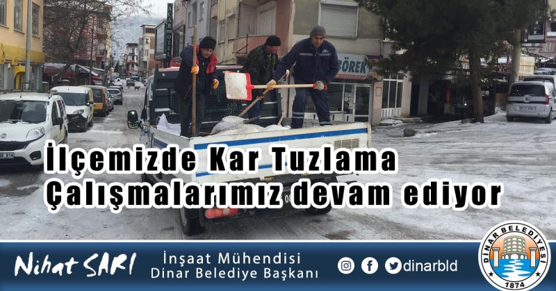 İlçemizde Kar Tuzlama Çalışmalarımız devam ediyor