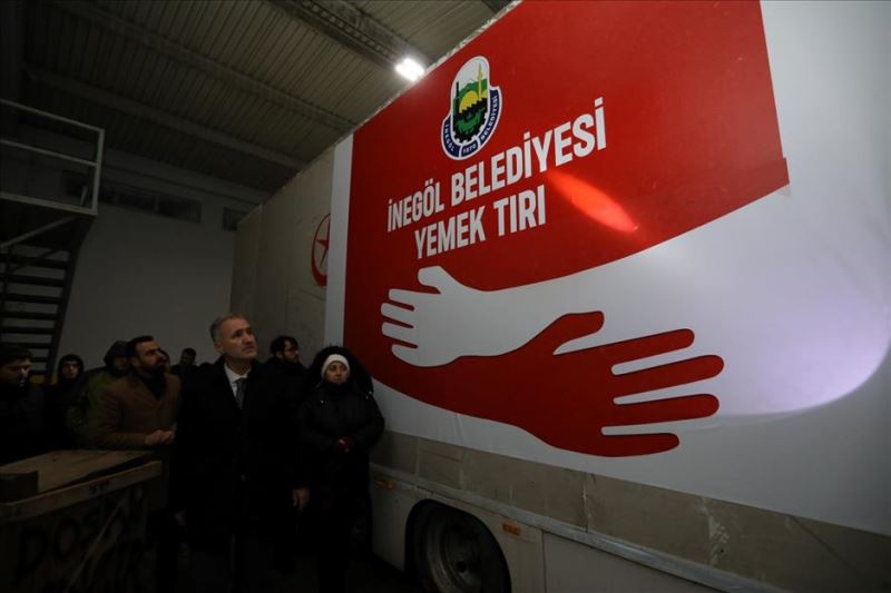 İnegöl Belediyesi Yemek Tırı Deprem Bölgesine Hareket Etti