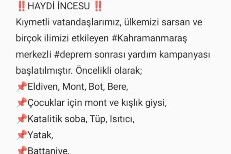 Kamuoyuna saygıyla duyurulur.