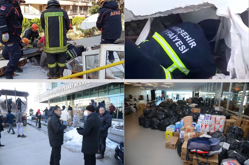 KIRŞEHİR BELEDİYESİNİN BAŞLATTIĞI YARDIM KAMPANYASINDA TOPLANAN MALZEMELER HIZLI BİR ŞEKİLDE SEVK EDİLİYOR