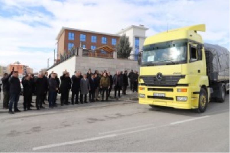 84. Yardım Tırı Deprem bölgesine uğurlandı.