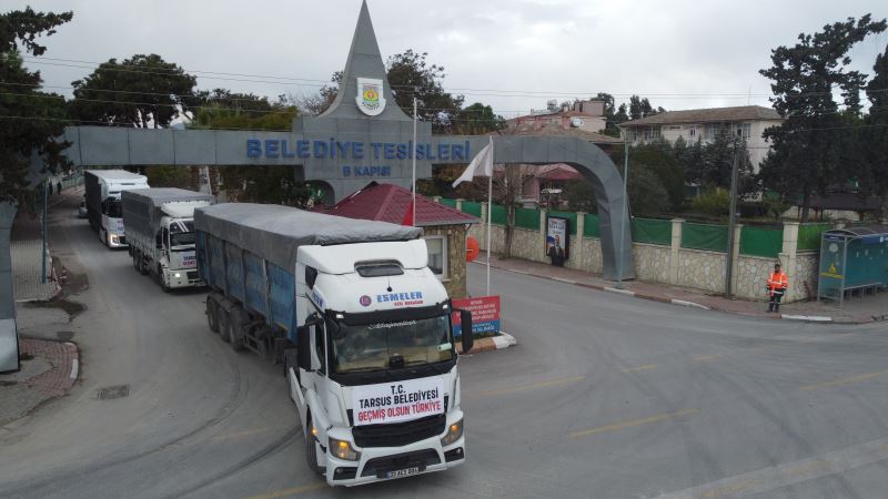 TARSUS BELEDİYESİ’NİN 4 YARDIM TIR’I AFET BÖLGESİNE DOĞRU YOLA ÇIKTI