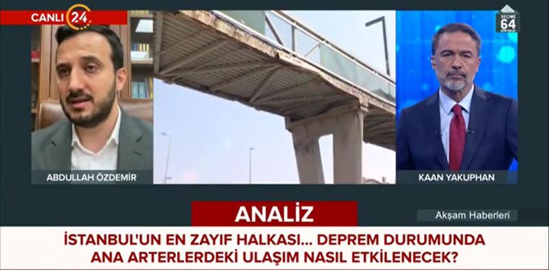 ABDULLAH ÖZDEMİR, DEPREMDE ÇÖKME RİSKİ TAŞIYAN ÜST GEÇİTLER İÇİN İBB’Yİ UYARDI