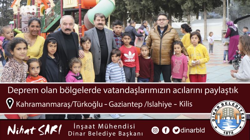 Belediye Başkanımız Nihat Sarı, deprem olan bölgelerde vatandaşlarımızın acılarını paylaştı