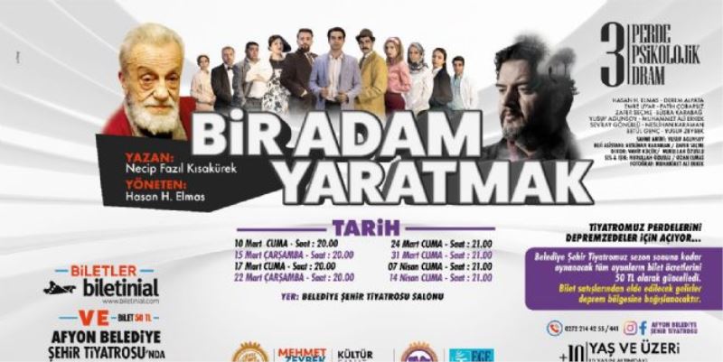 TİYATROMUZ PERDELERİNİ DEPREMZEDELER İÇİN AÇIYOR