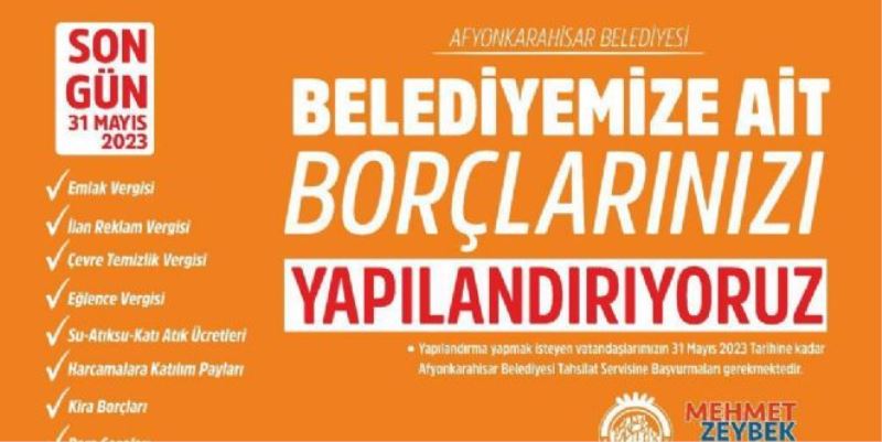 BELEDİYEMİZDEN BORÇ YAPILANDIRMASI İMKÂNI