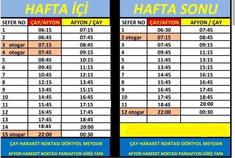 OTOBÜS HAREKET SAATLERİMİZ  29 MAYIS 2023  TARİHİ İTİBARİYLE AŞAĞIDAKİ GİBİ GÜNCELLENMİŞTİR.
