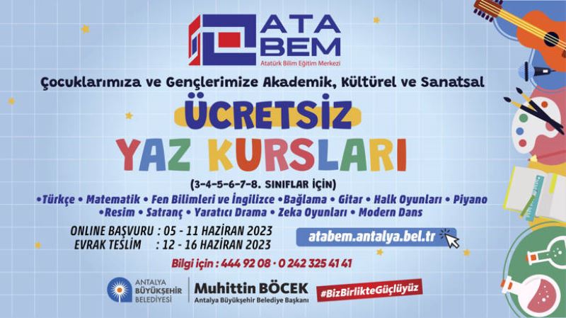 ATABEM yaz kursu kayıtları başlıyor