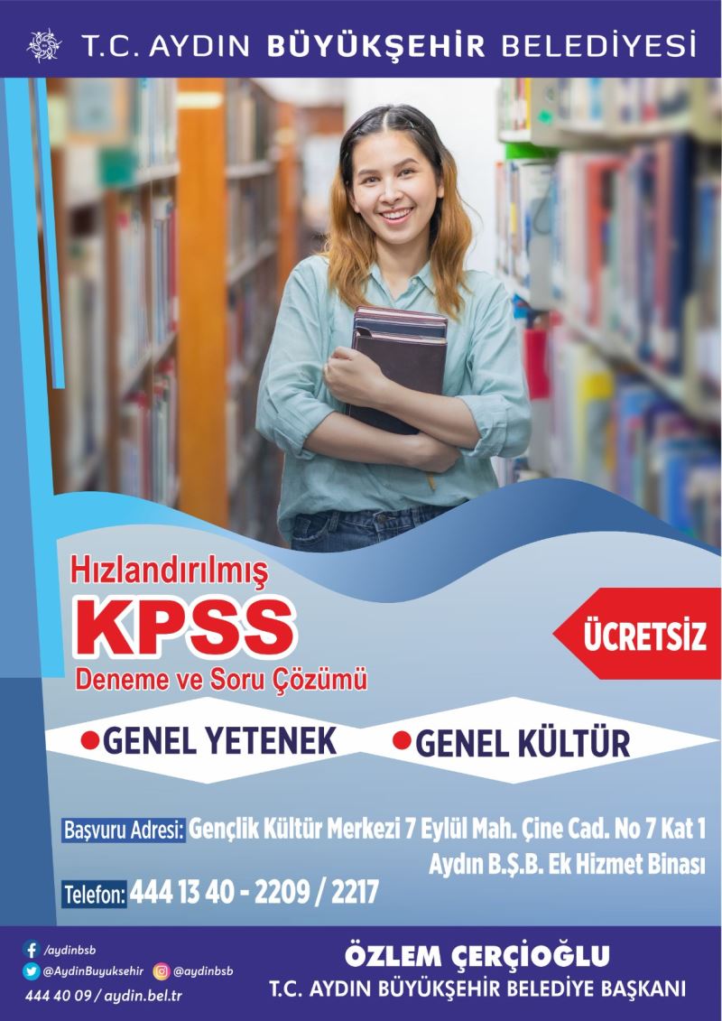 AYDIN BÜYÜKŞEHİR BELEDİYESİ HIZLANDIRILMIŞ KPSS HAZIRLIK KURSU DÜZENLİYOR