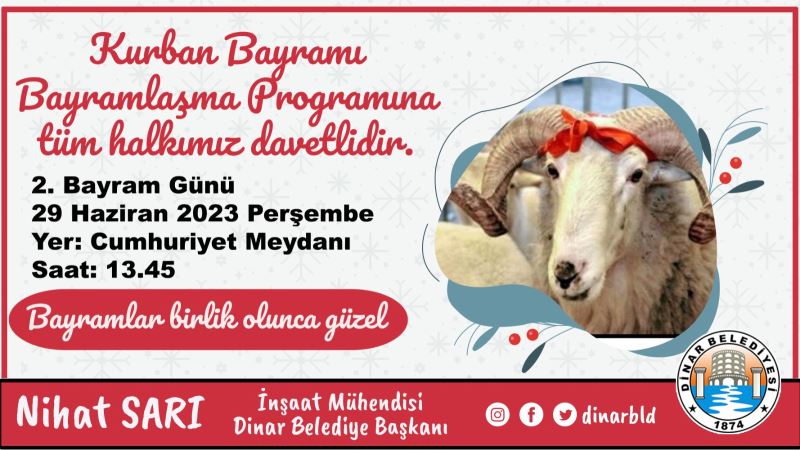 Bayramlaşma programımıza tüm halkımız davetlidir