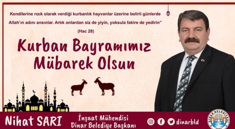 Belediye Başkanımız Nihat Sarı, vatandaşlarımızın Kurban Bayramı’nı kutladı