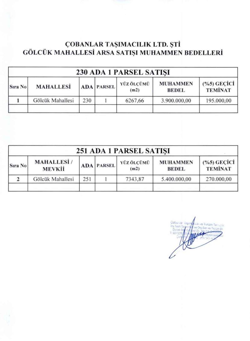 ARSA SATIŞ İLANI