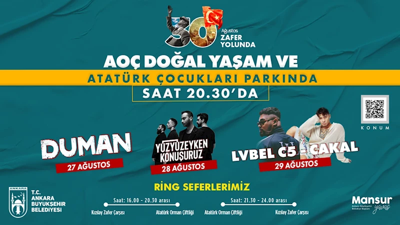 ANKARA BÜYÜKŞEHİR BELEDİYESİ ZAFER HAFTASINI COŞKU VE AÇILIŞLA KUTLAYACAK