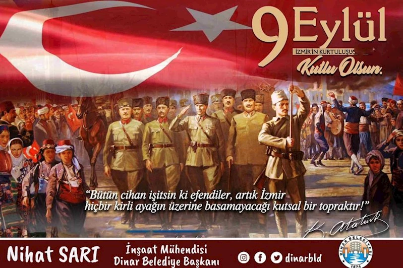 Belediye Başkanımız Nihat Sarı’dan İzmir’in Kurtuluşunun yıl dönümü mesajı