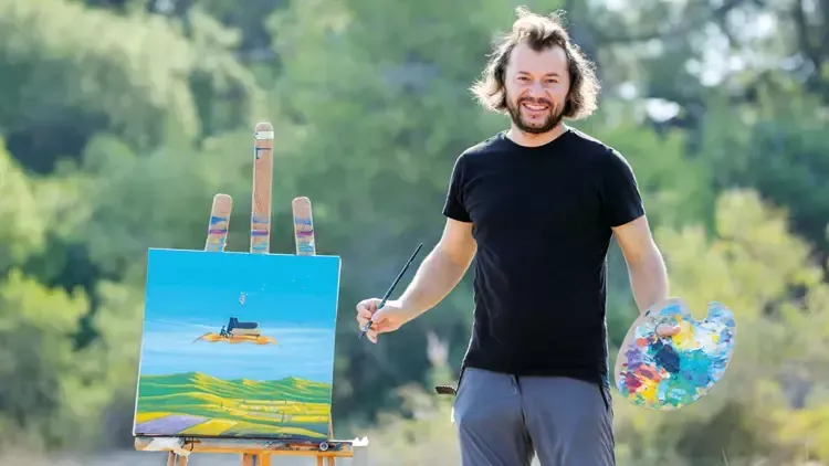 ‘ÇOBAN RESSAM’IN SERGİSİ ABD’DE.. ‘BİR ÇOBANIN HAYALLERİNİ ANLATIYORUM’