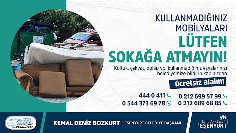 Kullanmadığınız Mobilyaları Lütfen Sokağa Atmayın.