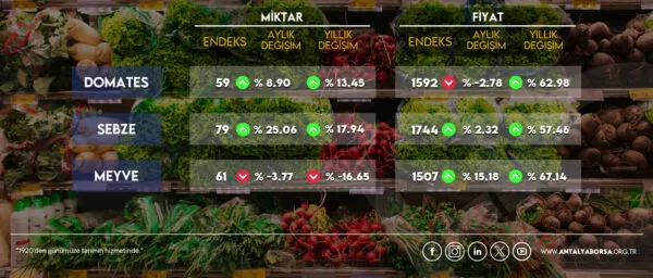 ANTALYA TİCARET BORSASI OCAK AYI HAL ENDEKSİNİ AÇIKLADI 