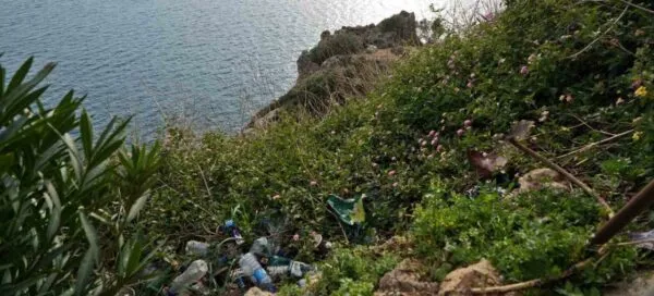SAHİLİ KUŞBAKIŞI GÖREN SEYİR ALANINDAKİ ÇÖPLER PROFESÖRÜ ÇİLEDEN ÇIKARDI