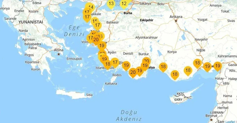 METEOROLOJİ.. ‘AKDENİZ VE EGE 1.3, MARMARA 1.9, KARADENİZ 1.2 DERECE ISINDI’