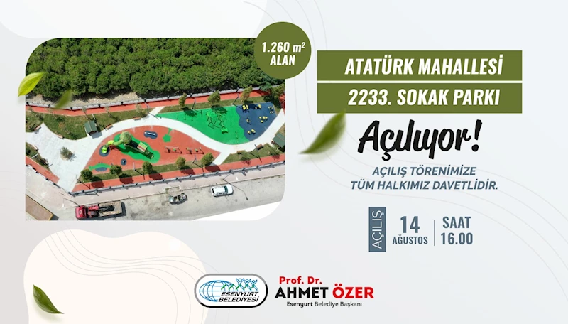 Atatürk Mahallesi 2233.Sokak Parkı Açılıyor