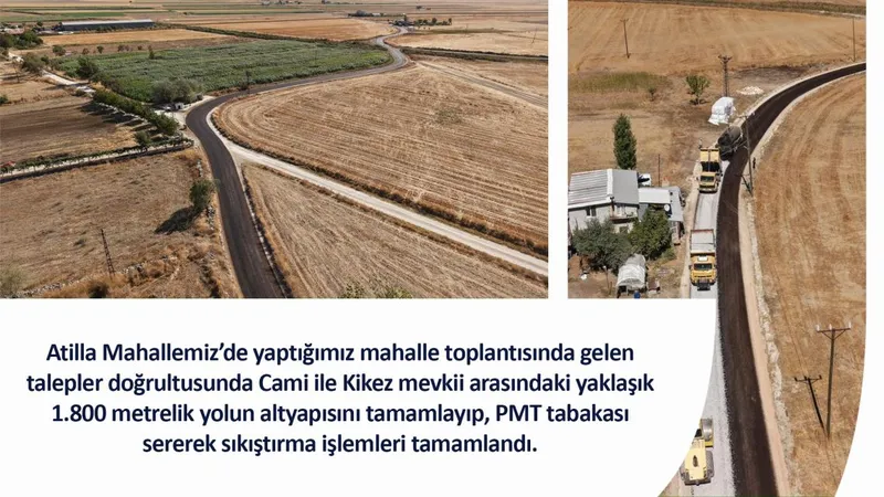 “Atilla Mahallesi’nde 1.800 Metrelik Yol Çalışması Tamamlandı”